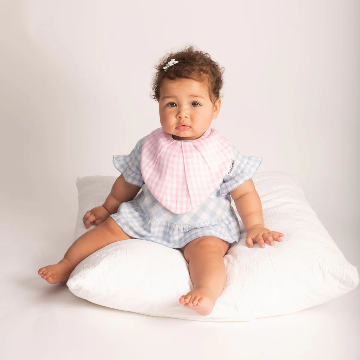 Waterproof Bandana Bib - Baby Pink Gingham