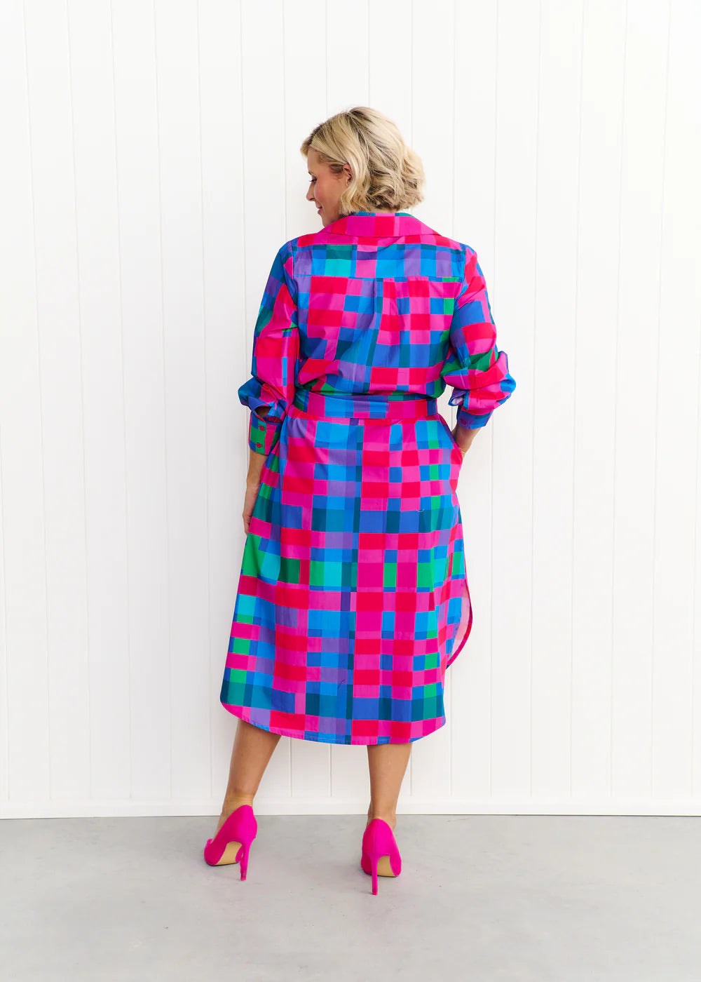Liv & Milly Maddie Dress - Blue & Pink Gingham