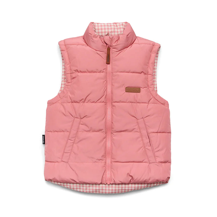 Crywolf Reversible Eco-Vest - Rose Gingham