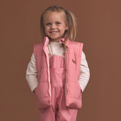 Crywolf Reversible Eco-Vest - Rose Gingham