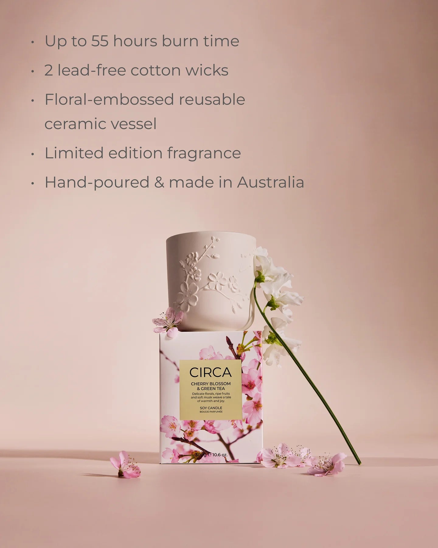 Circa Cherry Blossom & Green Tea Candle - 300g