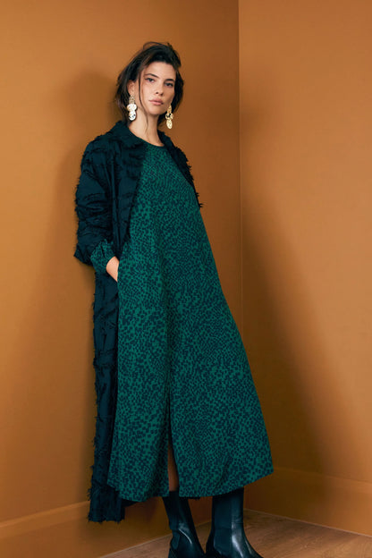 Elk Dega Dress | Green Sinda Print