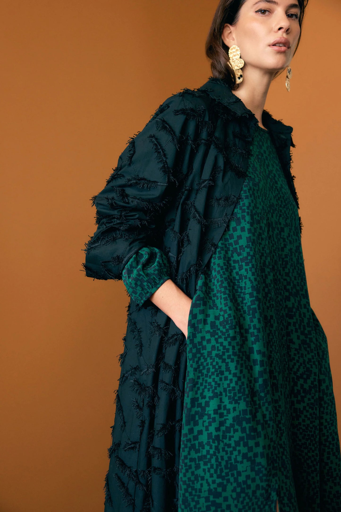 Elk Dega Dress | Green Sinda Print