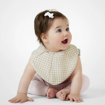 Waterproof Bandana Bib - Almond Gingham