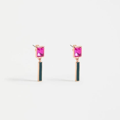 ELK Ival Short Drop Earring - Fuschia