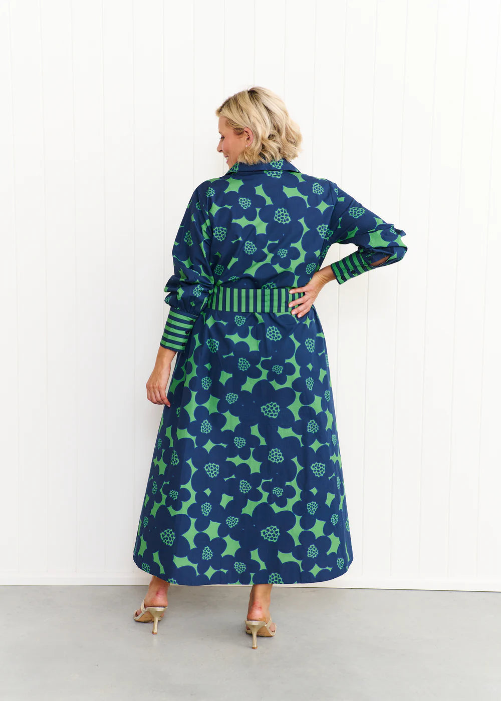 Liv & Milly Eden Flower Dress - Navy/Green