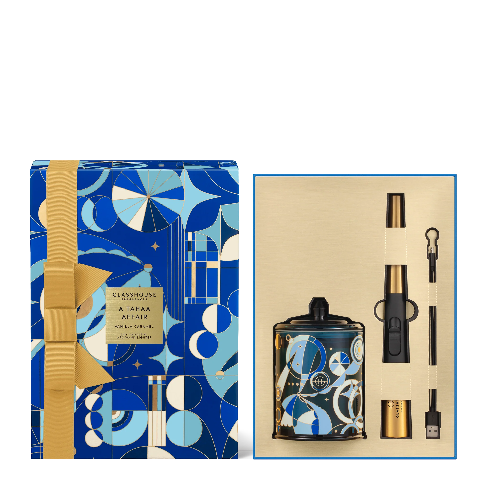 Glasshouse A Tahaa Affair 380g Soy Candle & Arc Wand Lighter Gift Set