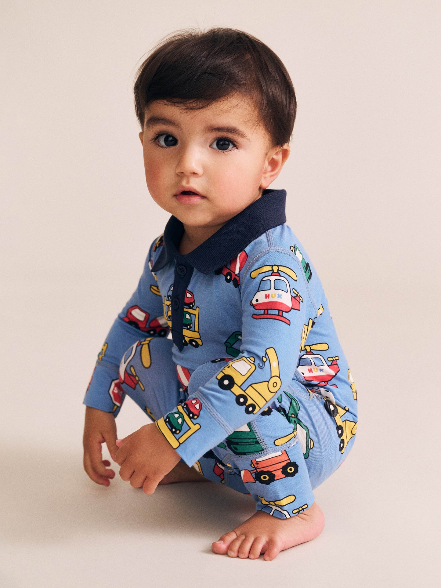 Huxbaby Construction Polo Romper