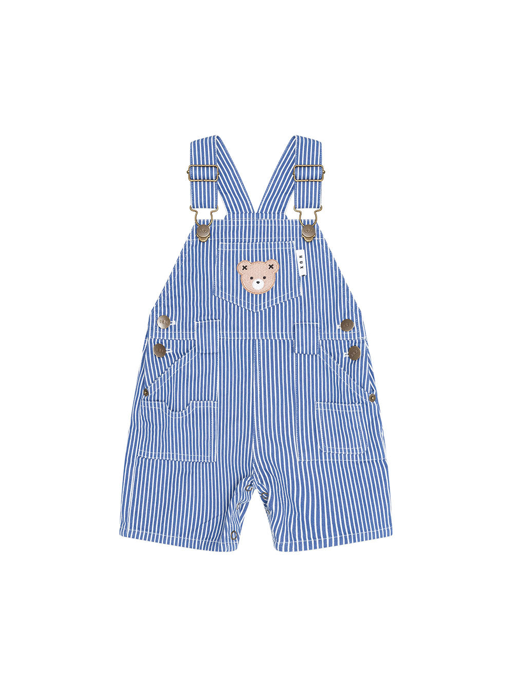 Huxbaby Cobalt Stripe Carpenter Shortall