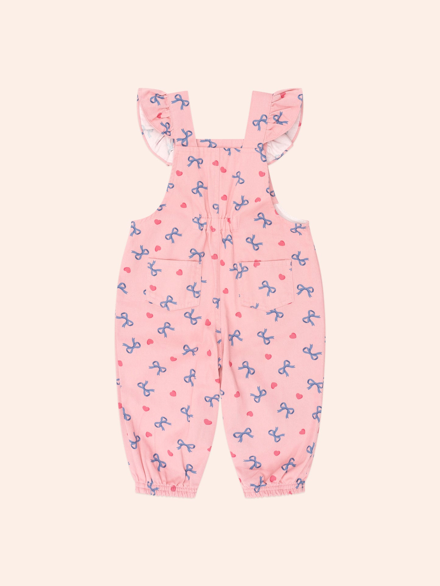 Huxbaby Hearts And Bows Frill Overalls