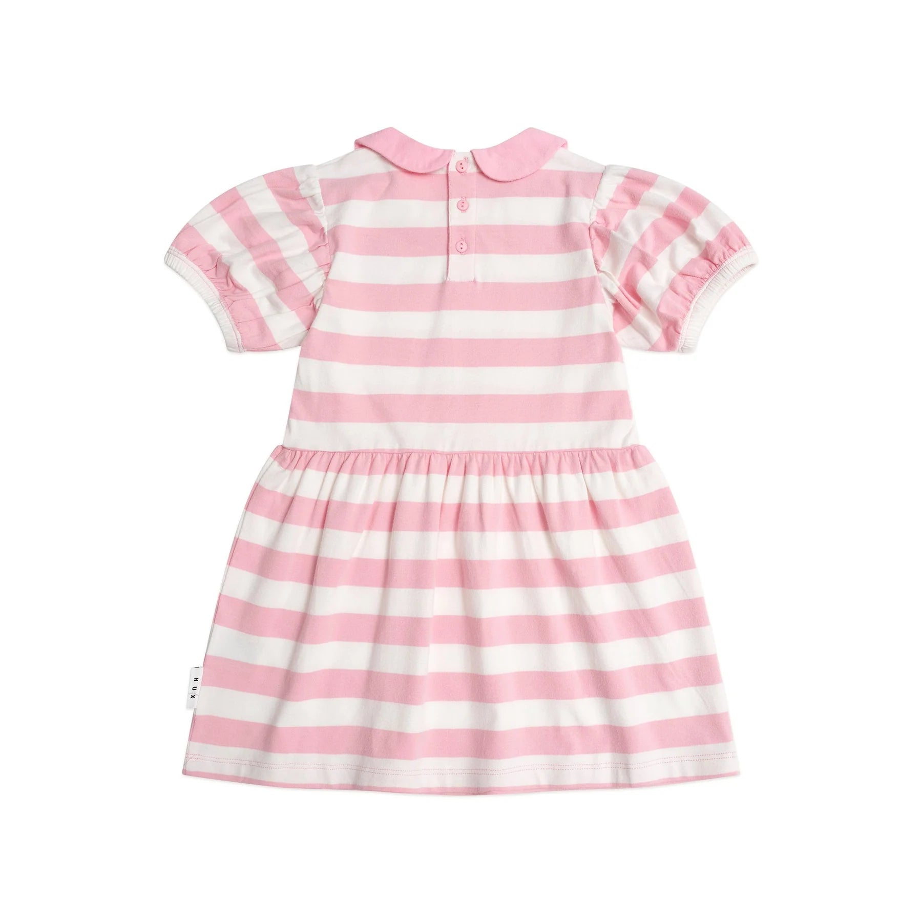 Huxbaby Strawberry Stripe Puff Sleeve Dress