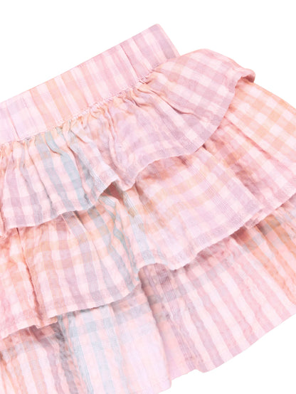Huxbaby Rainbow Check Frill Skirt