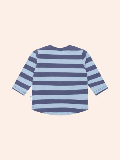 Huxbaby Furry Hux Blue Stripe Bear Top