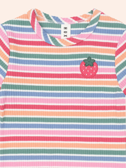 Huxbaby Tutti Frutti Stripe Rib Tee