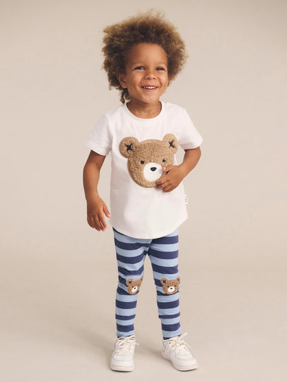 Huxbaby Furry Hux Bear Blue Stripe Legging
