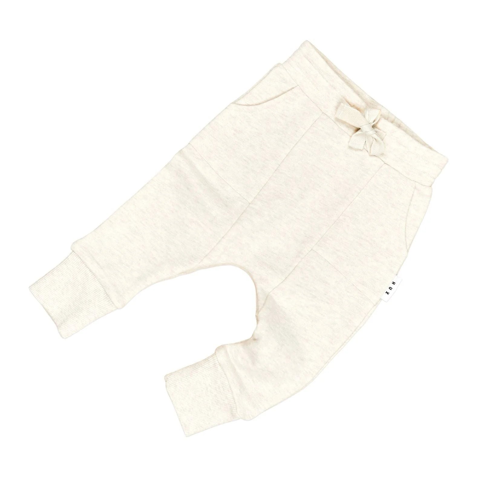 Huxbaby Drop Crutch Pant - Oat Marle