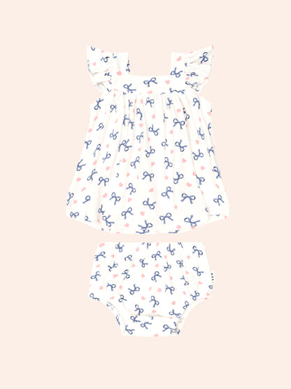 Huxbaby Hearts And Bows 2Pc Top And Bloomer Set