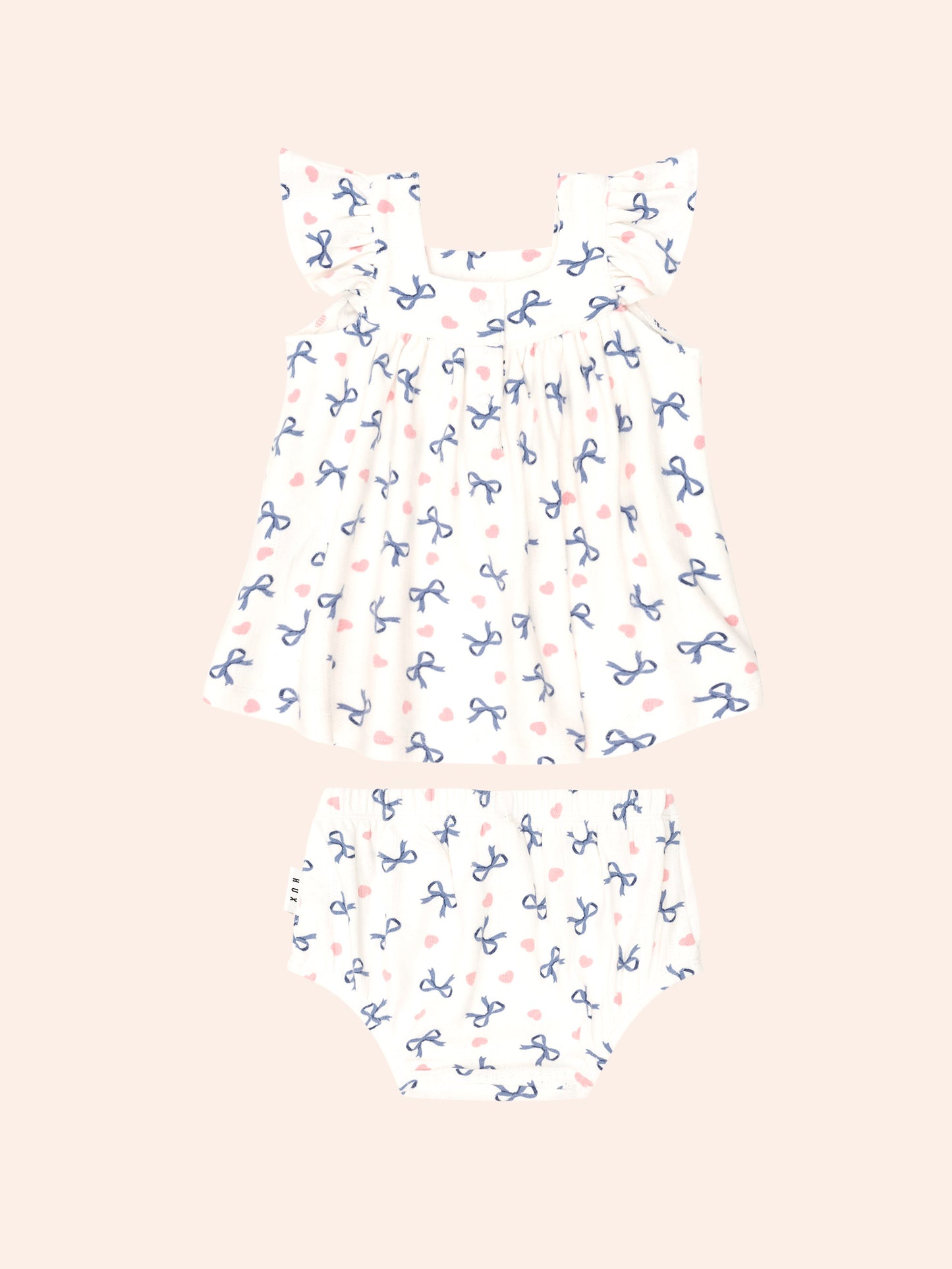 Huxbaby Hearts And Bows 2Pc Top And Bloomer Set