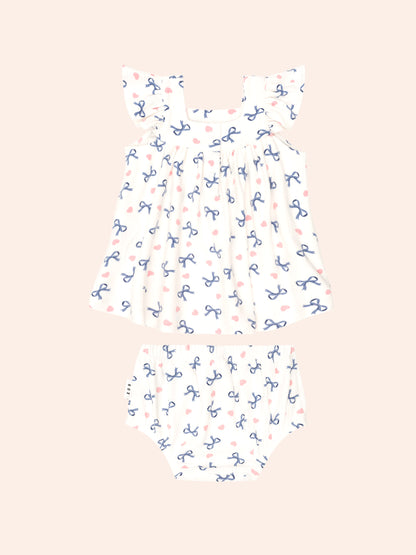 Huxbaby Hearts And Bows 2Pc Top And Bloomer Set