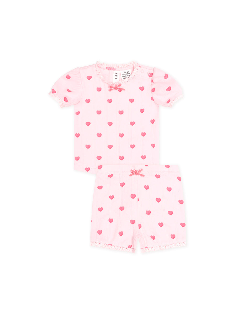 Huxbaby I Heart You Pointelle Puff Slv Pjs