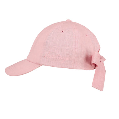 Silk lined Linen Bow Tie Cap - Rosa