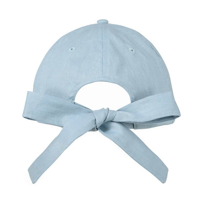 Silk lined Linen Bow Tie Cap - Skye
