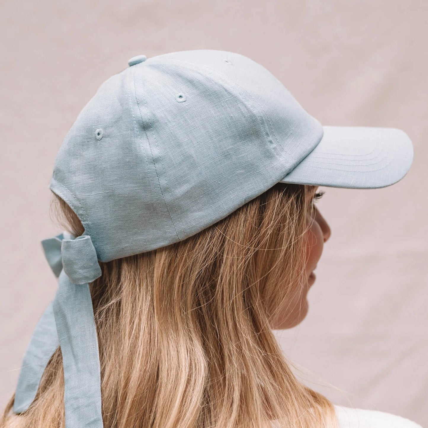 Silk lined Linen Bow Tie Cap - Skye