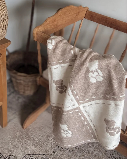 Teddy Bear Knit Blanket