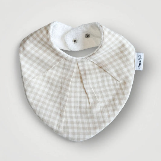 Waterproof Bandana Bib - Almond Gingham