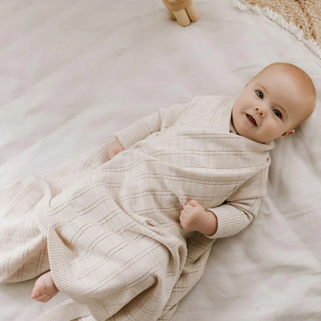 Line Pointelle Shwrap - Sand