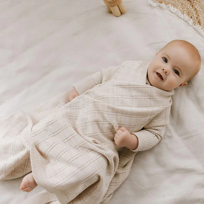 Line Pointelle Shwrap - Sand