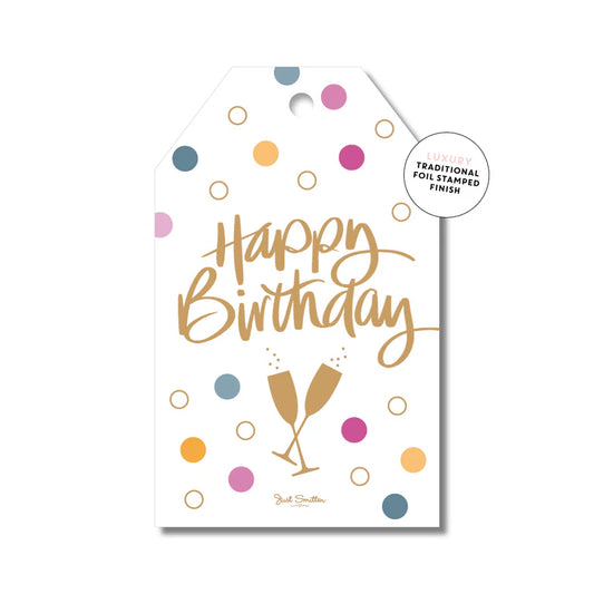 Gift Tag - Happy Birthday Bubbles