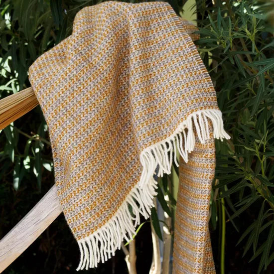 Curve Caramel Wool Blanket