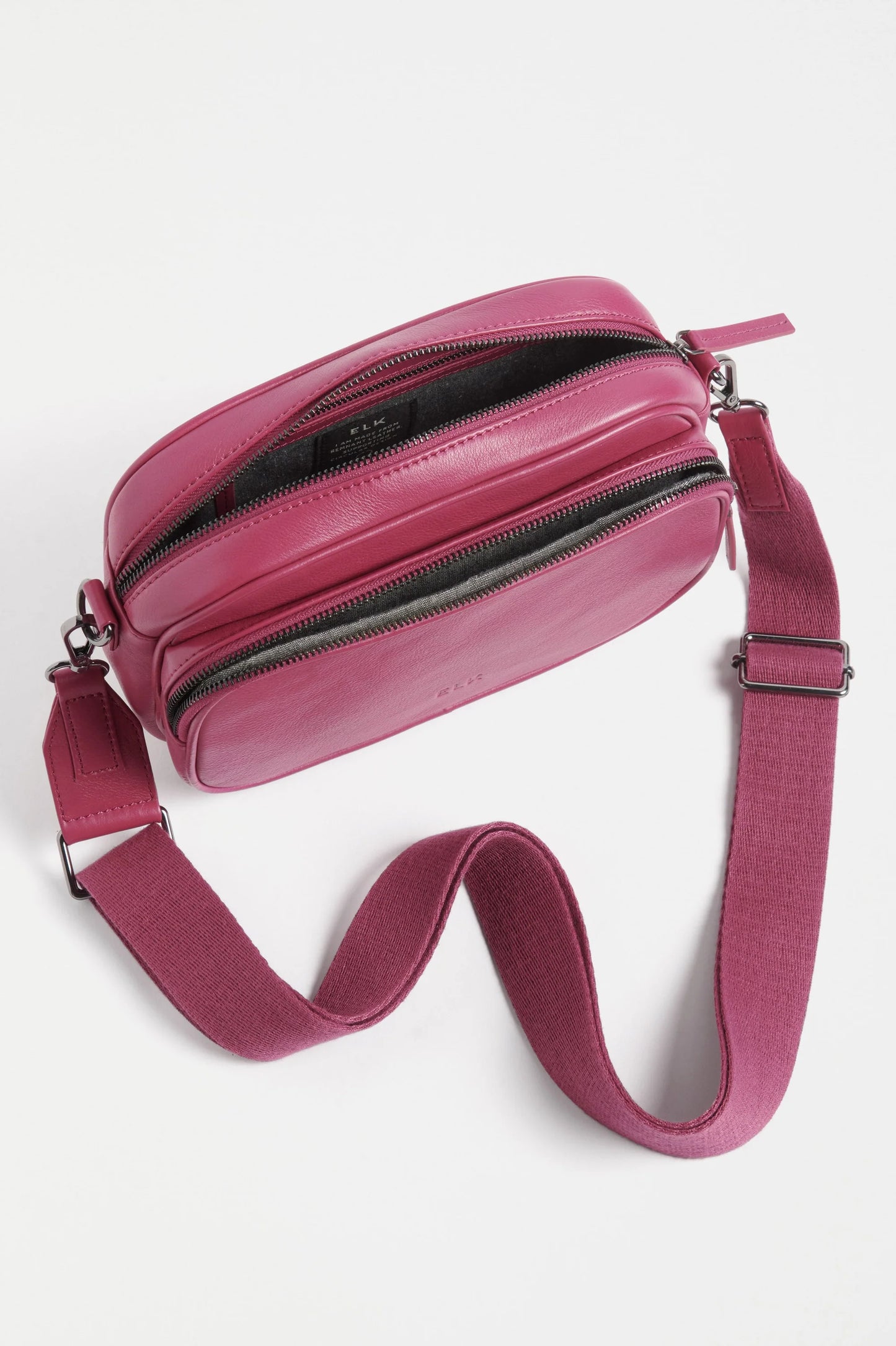 Elk Kassel Leather Crossbody Bag | Fuschia