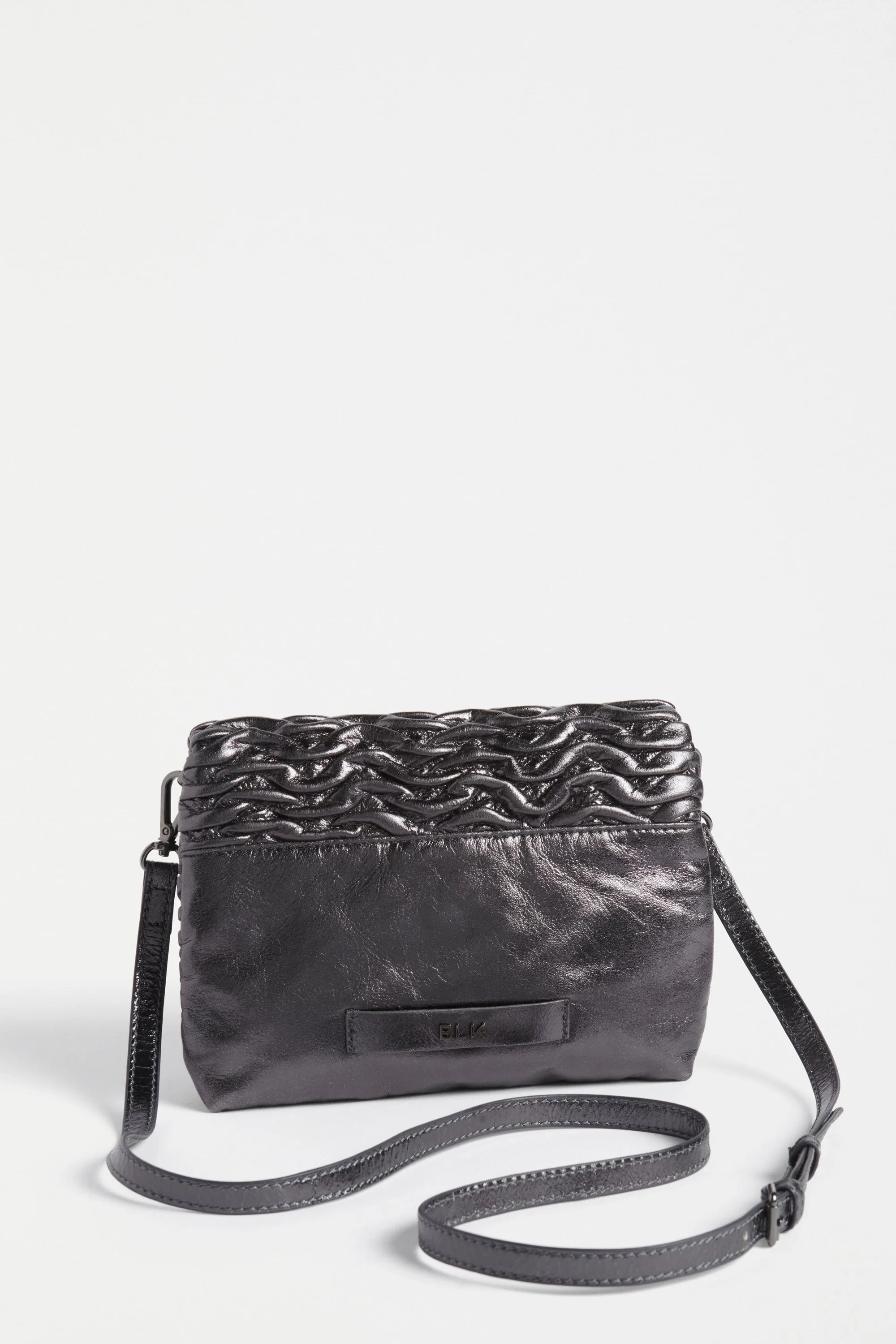 Elk Plissi Crossbody Bag | Gunmetal