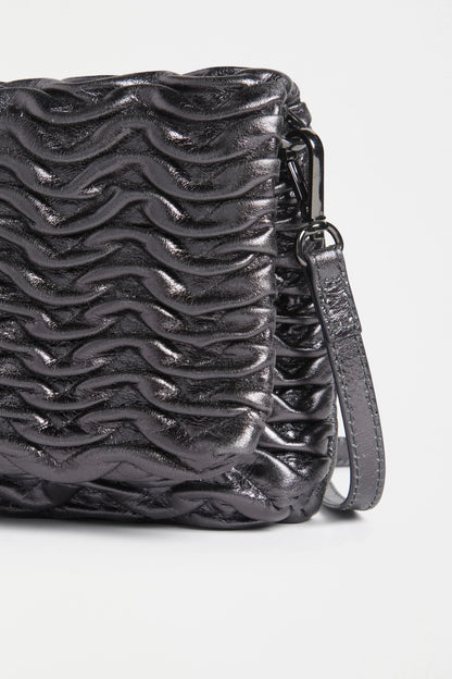 Elk Plissi Crossbody Bag | Gunmetal