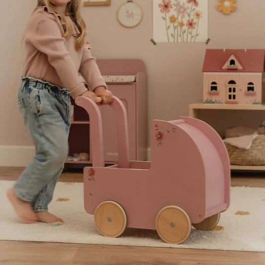 Wooden Doll Pram