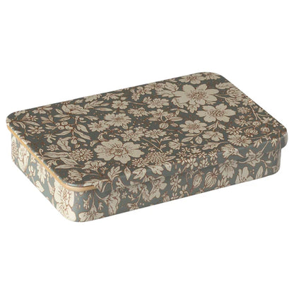 Maileg Metal Box Sliding Lid - Blossom Blue