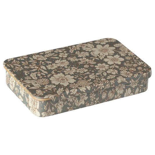 Maileg Metal Box Sliding Lid - Blossom Blue