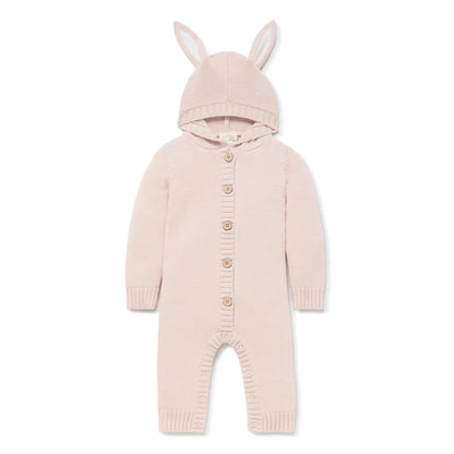 Aster & Oak Mauve Bunny Knit Romper