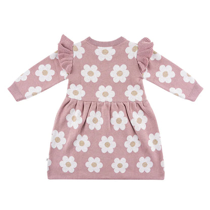 Kyndbaby Jacquard Knit Dress - Wood Rose