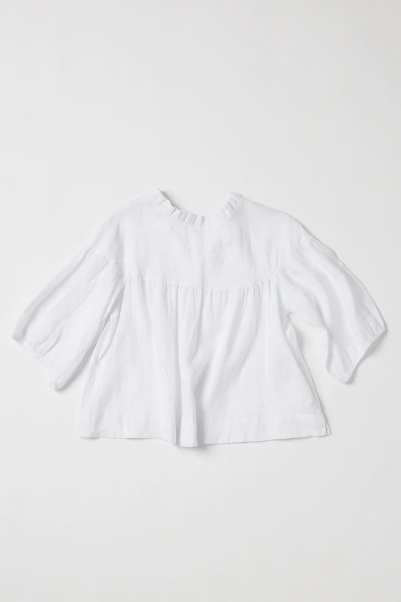 Eva's Sunday Peggie Puff Sleeve Blouse - White