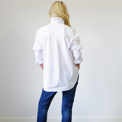 Poppy White Cotton Shirt