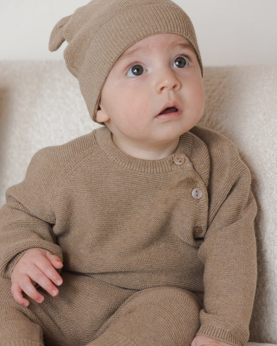 Quincy Mae Bailey Knit Sweater - Heathered Mocha