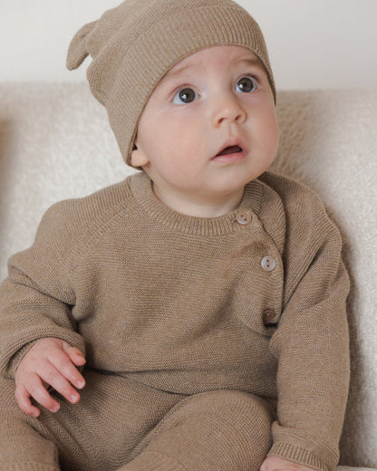 Quincy Mae Bailey Knit Sweater - Heathered Mocha