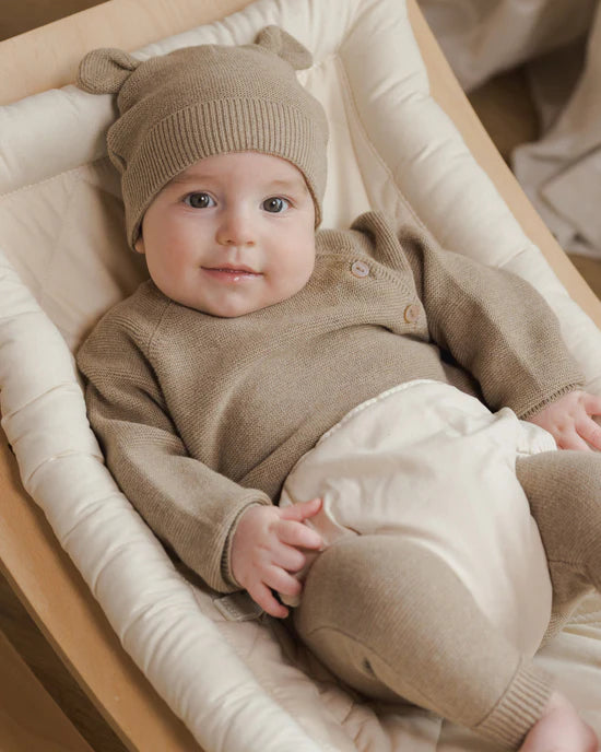 Quincy Mae Bailey Knit Sweater - Heathered Mocha