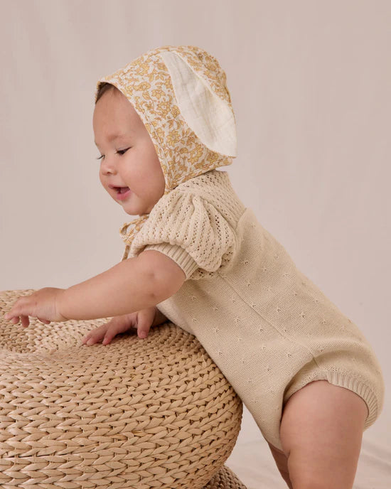 Pointelle Knit Romper | Natural