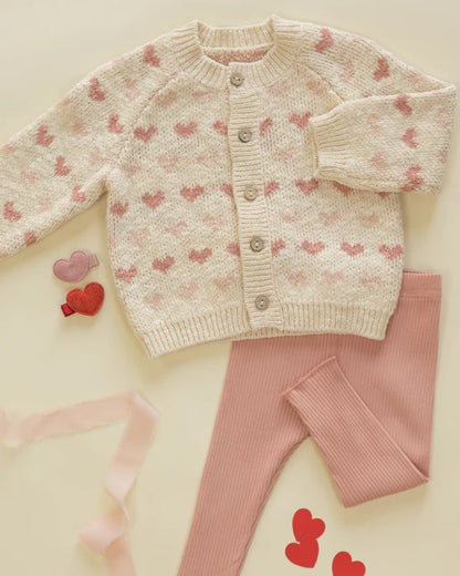 Quincy Mae Knit Cardigan - Hearts