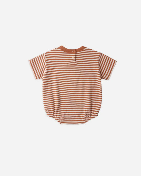 Relaxed Bubble Romper - Poppy Stripe
