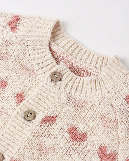 Quincy Mae Knit Cardigan - Hearts